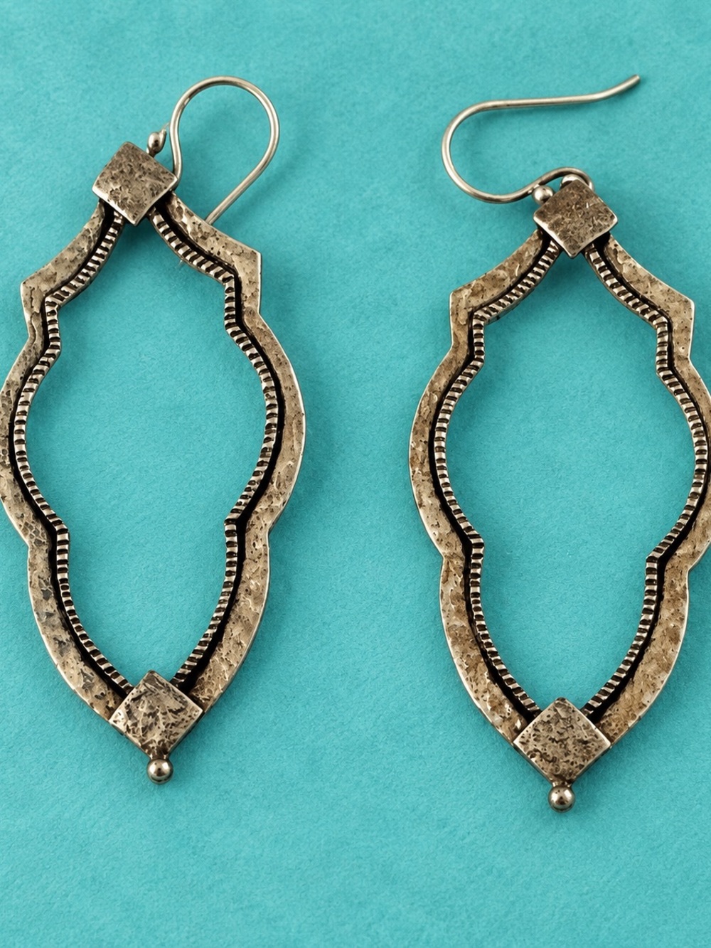 Silpada .925 Handcrafted Silver-Tone Textured Dangle Earrings - Boho Chic